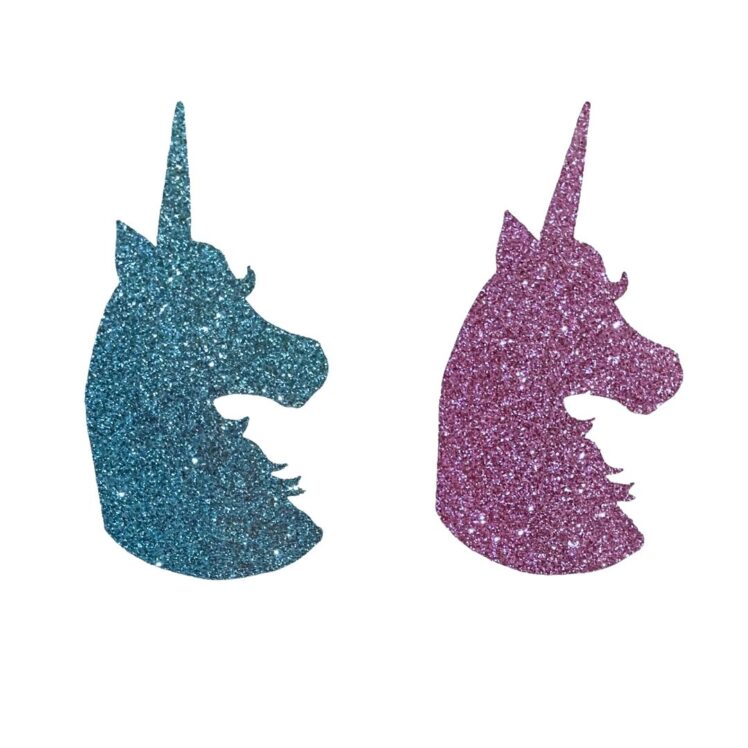 Unicorn Birthday Party Glitter Cupcake Toppers Style 02