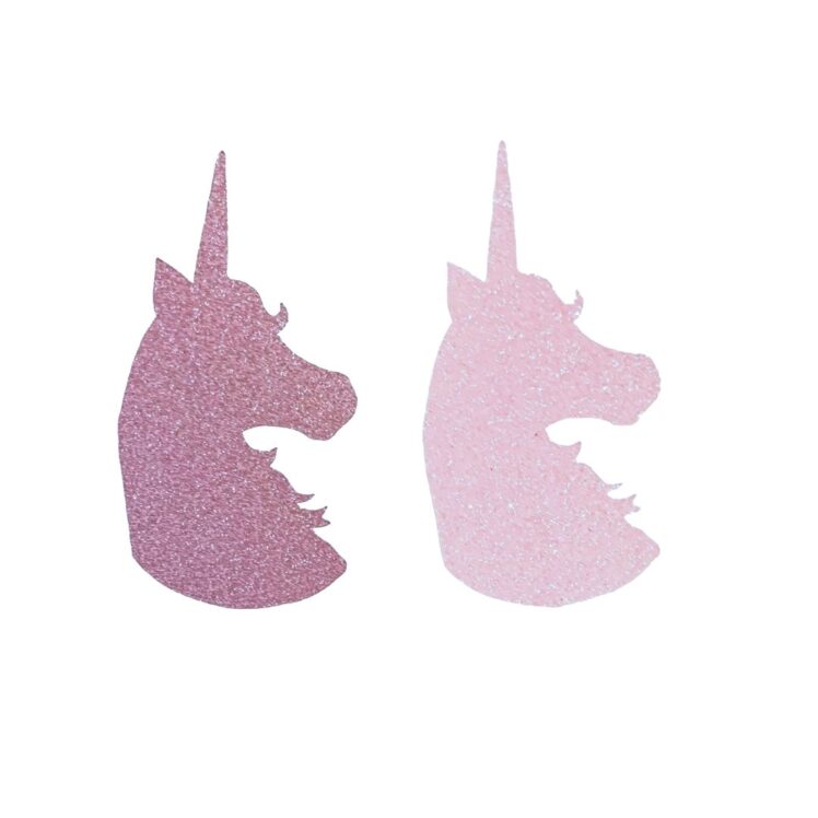 Unicorn Birthday Party Glitter Cupcake Toppers Style 02