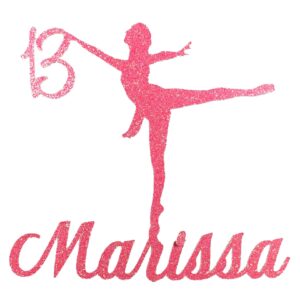 Ballerina Birthday Party Double Sided Glitter Cake Topper Style 1
