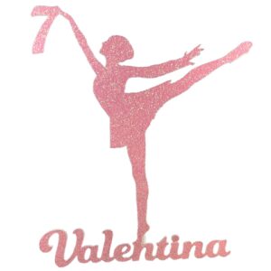 Ballerina Birthday Party Double Sided Glitter Cake Topper Style 2