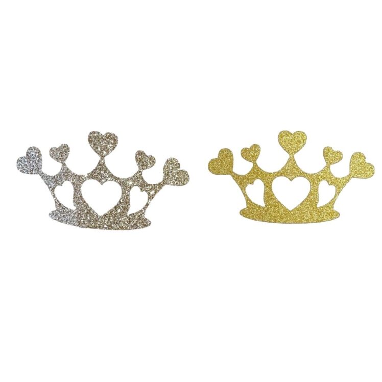 Princess Crown Birthday Party Cupcake Toppers Style 01