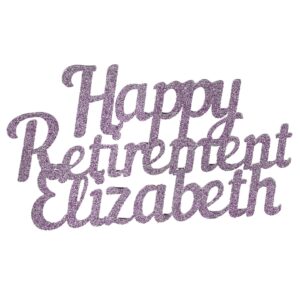 Happy Retirement Any Name Personalized Double Sided Glitter Cake Topper