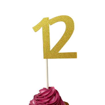 Jewish Birthday Cupcake Topper Girl Bat Mitzvah Number 12 Twelve