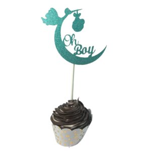 Baby Shower Cupcake Toppers Oh Boy Baby Shower Decorations 4 Inch
