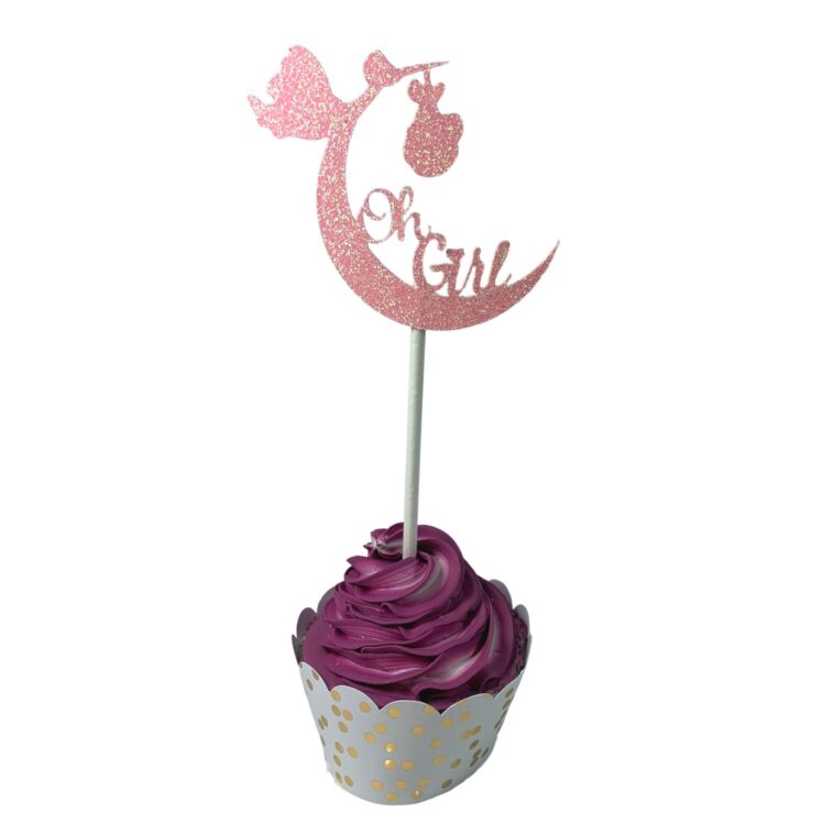 Baby Shower Cupcake Toppers Oh Girl Baby Shower Decorations 3 Inch