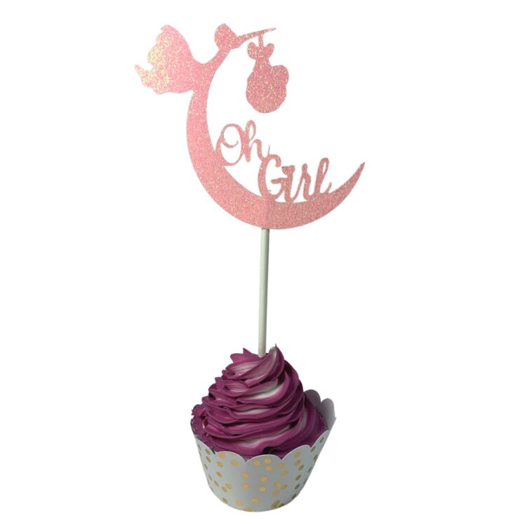 Baby Shower Cupcake Toppers Oh Girl Baby Shower Decorations 4 Inch