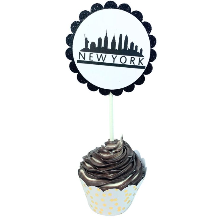 Maureen McCullough Designs NYC New York City Birthday Sweet 16 Cupcake Toppers