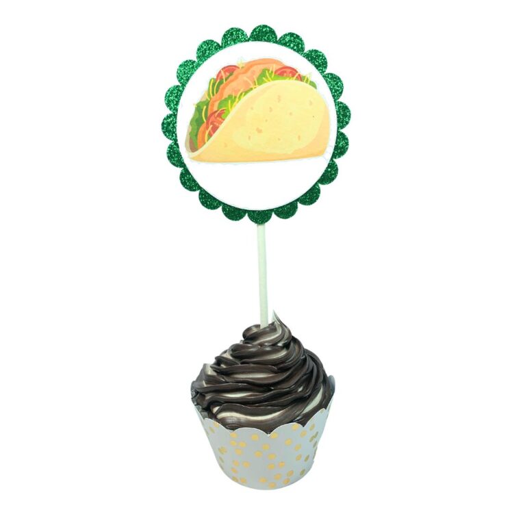 Maureen McCullough Designs Taco Pizza Hamburger Hot Dogs Cupcake Toppers