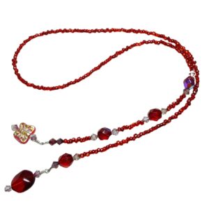 Ruby Red Crystal Beaded Bookmark