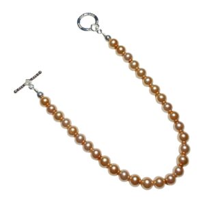 Peach Bronze Pearls Beaded Bracelet