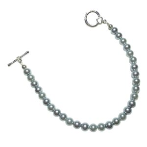 Silver Gray Pearl Beaded Bracelet
