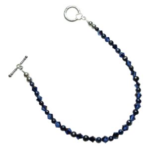 Tanzanite Blue Freshwater Pearls Crystals Beaded Bracelet