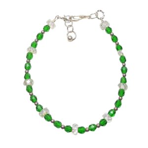 May Emerald Green Crystal Beaded Bracelet