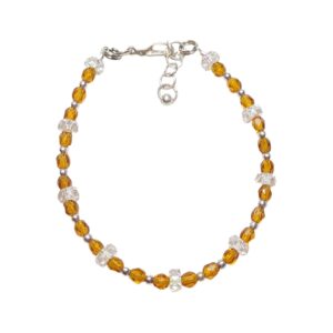November Golden Topaz Crystal Beaded Bracelet
