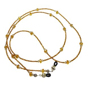 Exquisite Golden Topaz Crystals Beaded Eyeglass Chain
