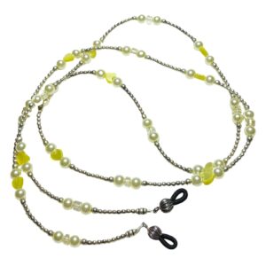 Yellow Pearl Cats Eye Citrine Gemstone Beaded Eyeglass Chain