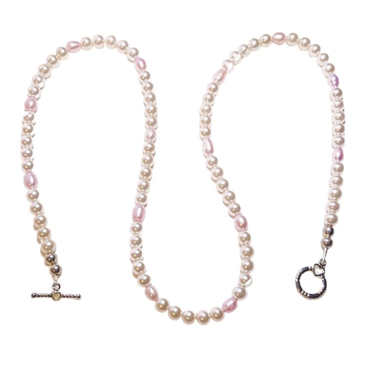 Pink Freshwater Pearls Single Strand Statement Necklace
