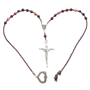 Mookaite Jasper Gemstone Beaded Rosary Necklace