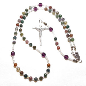 Multicolor Fancy Jasper Gemstone Rosary Beads Christian Catholic